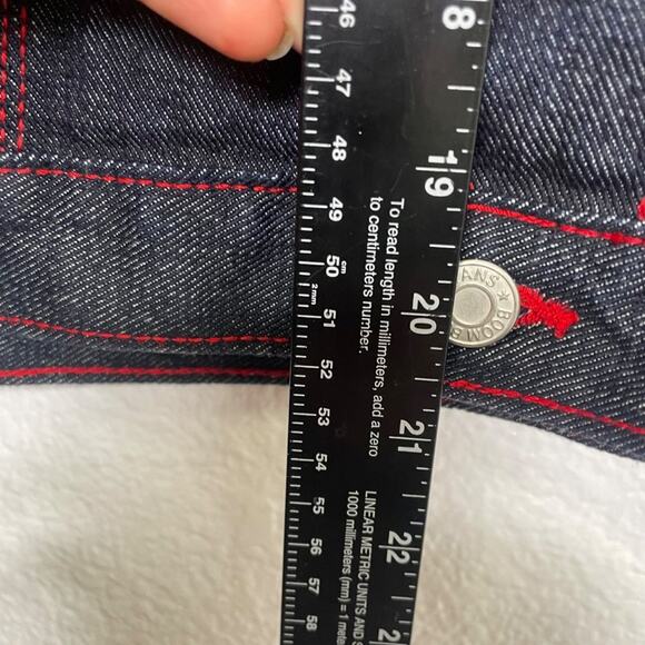 Boom Boom Vintage Jacket Womens Size Medium Denim Blue Dark Wash Button Jean - Picture 4 of 16